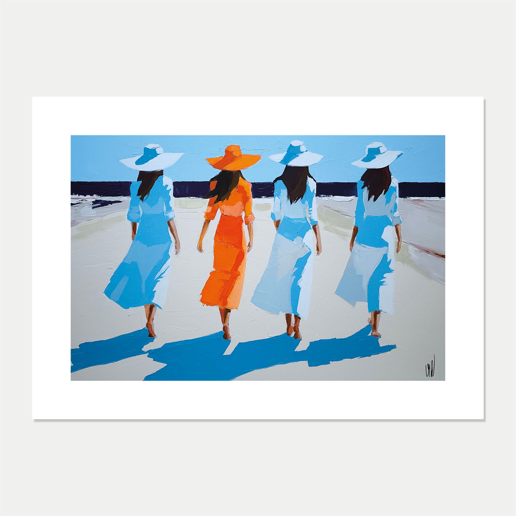 Affiche d'art quatre sur la plage