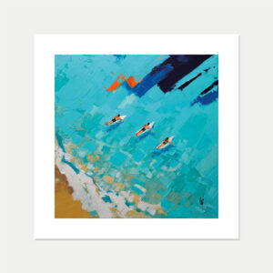 Affiche d'art rêveurs de vague bleue