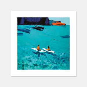 Affiche d'art surf en duo