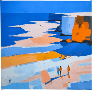 Falaises au couchant, impression sur toile