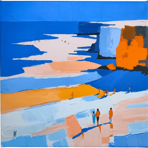 Falaises au couchant, impression sur toile