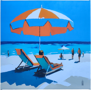 Sous le parasol impression sur toile