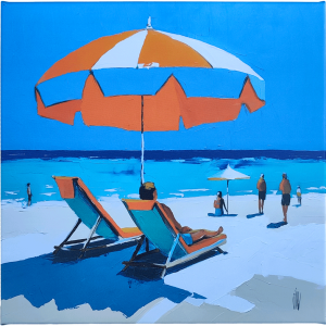 Sous le parasol impression sur toile